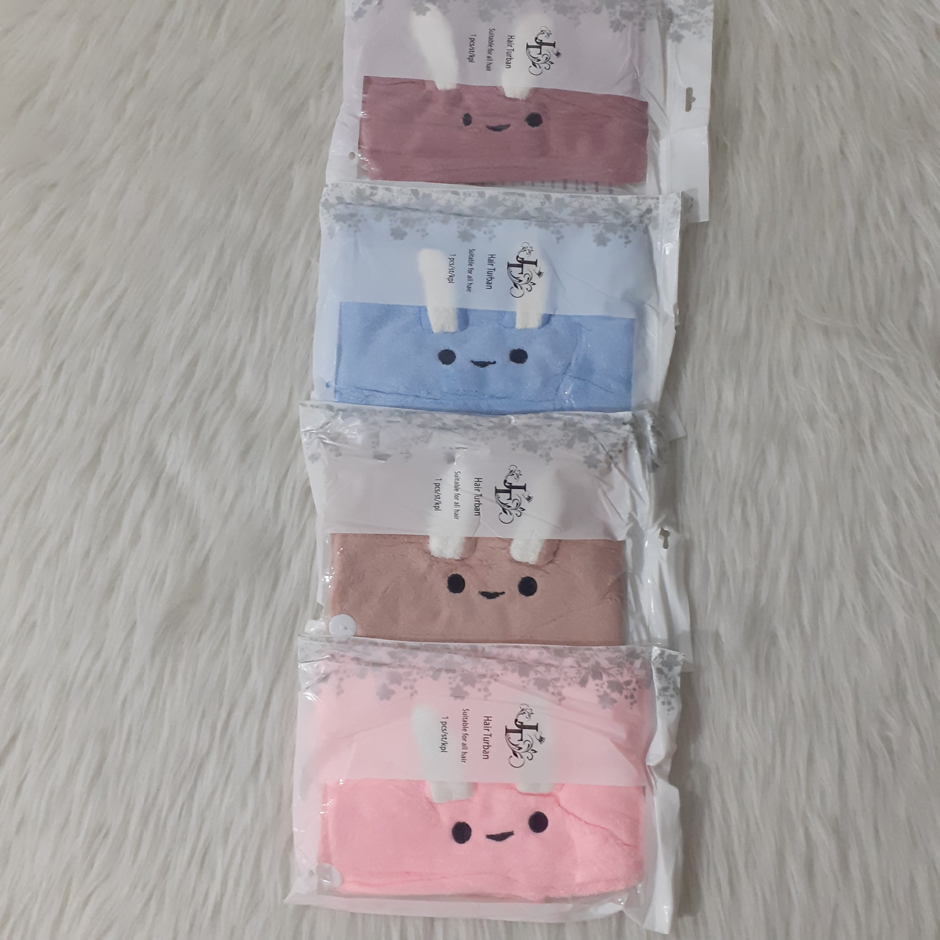 حوله سر کلاه حمام خرگوشی دکمه دار