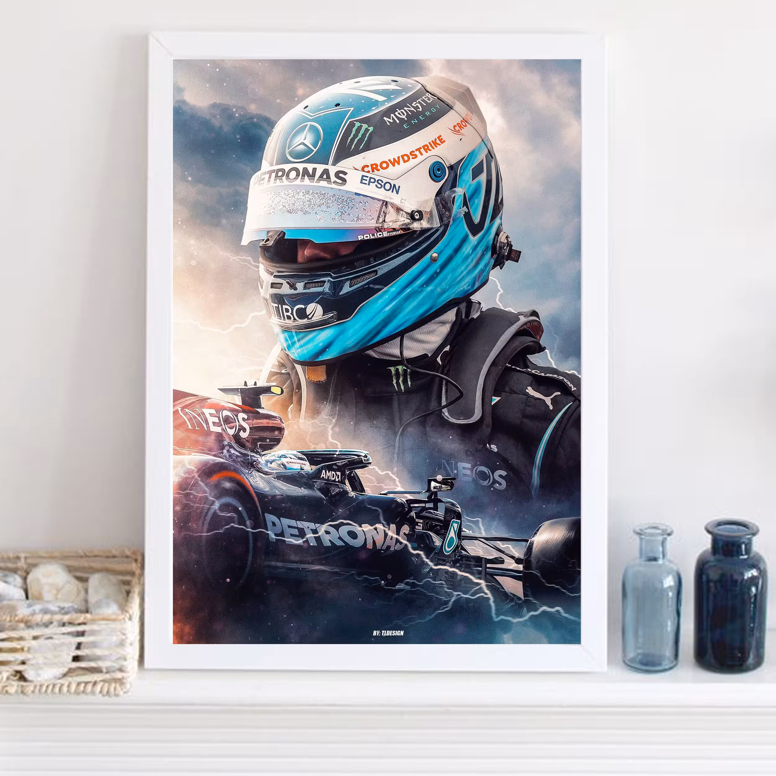 تابلو مدل فرمول یک والتری بوتاس Bottas کد LA-F1G1014