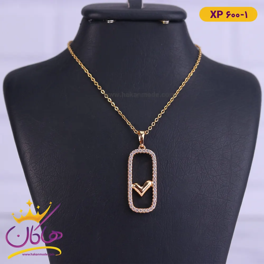گردنبند استیل زنانه آویز مستطیلی | کد XP600/1