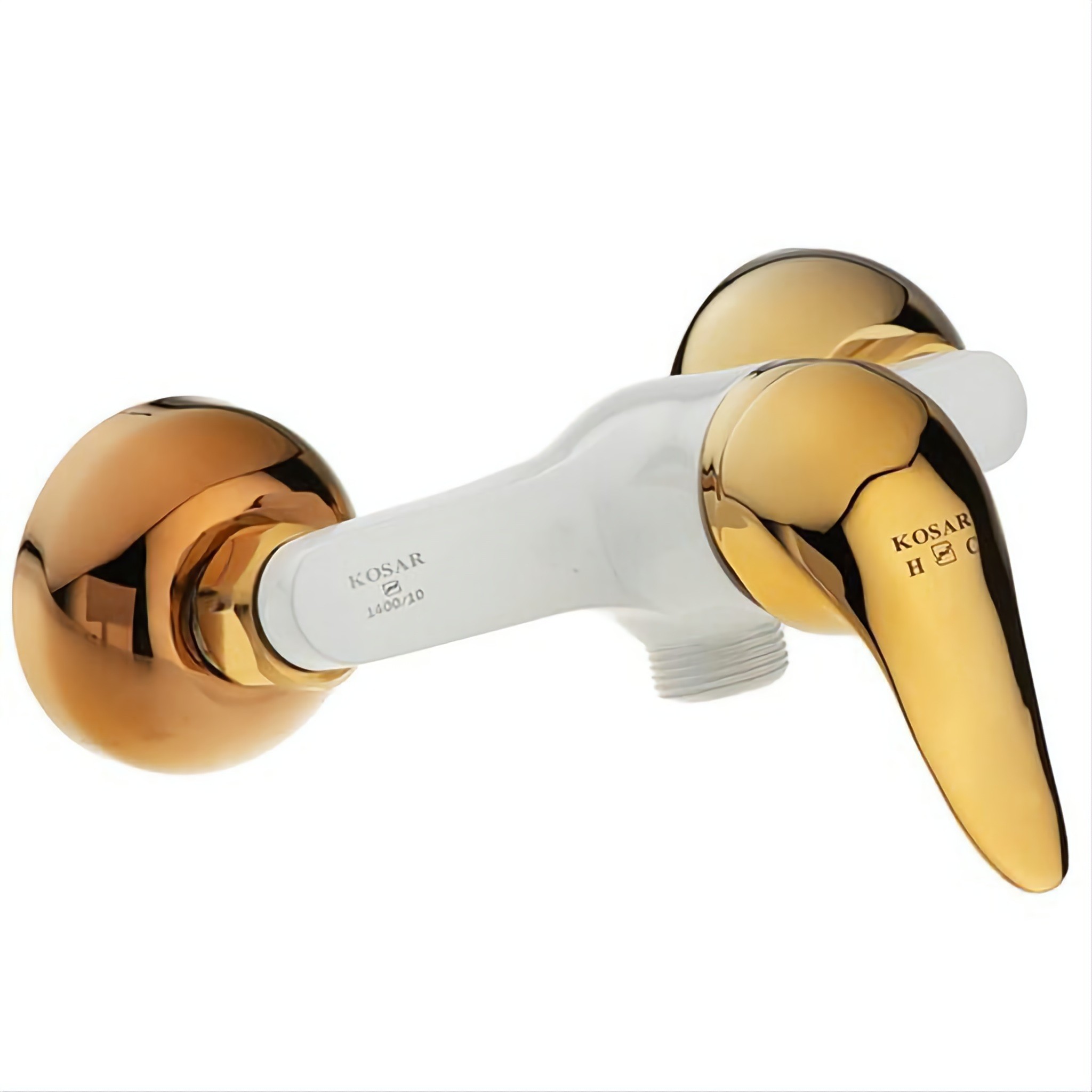 شیر توالت دسته اردکی سفید طلایی 