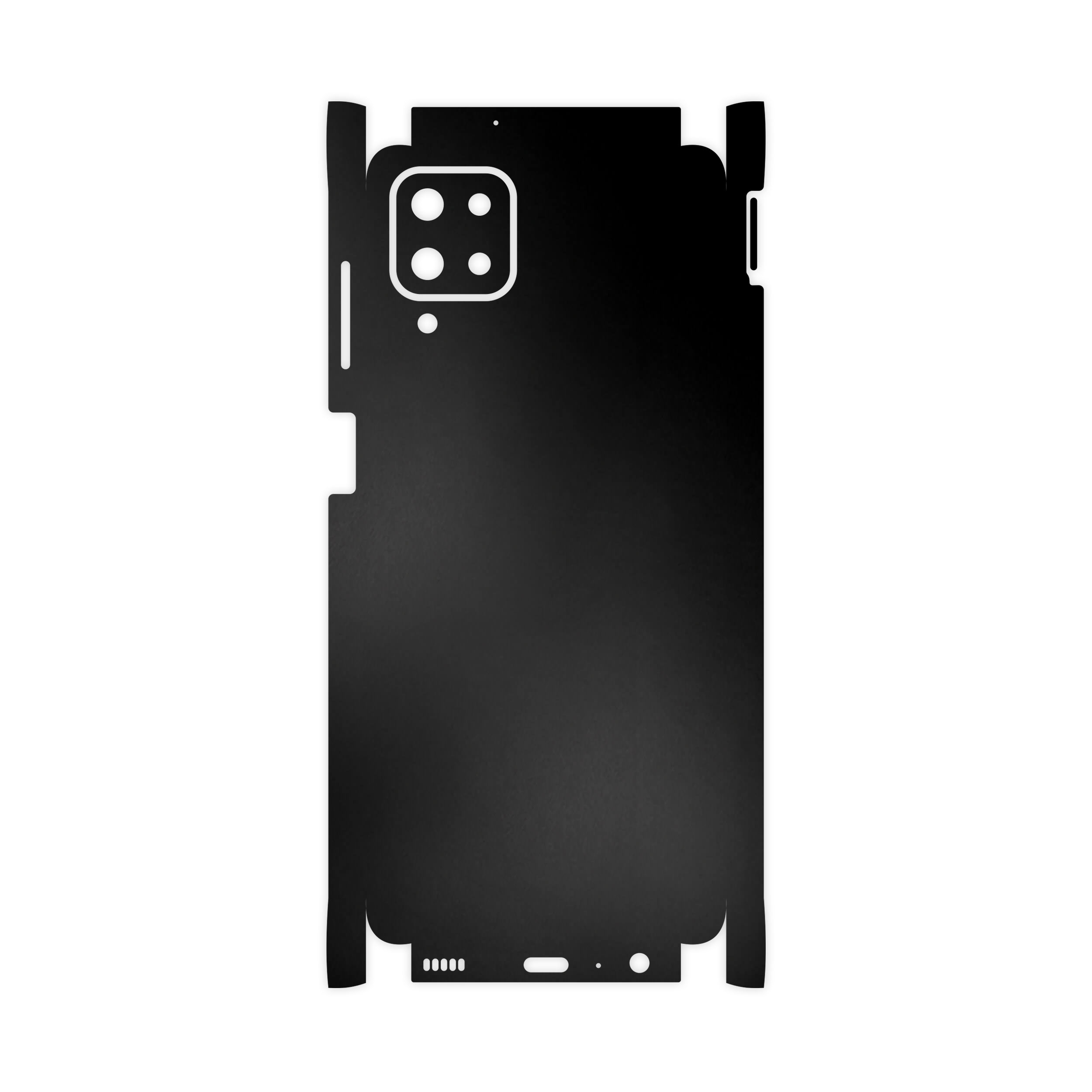 برچسب پوششی ماهوت مدل Black-Matte-FullSkin مناسب برای گوشی موبایل سامسونگ Galaxy A12