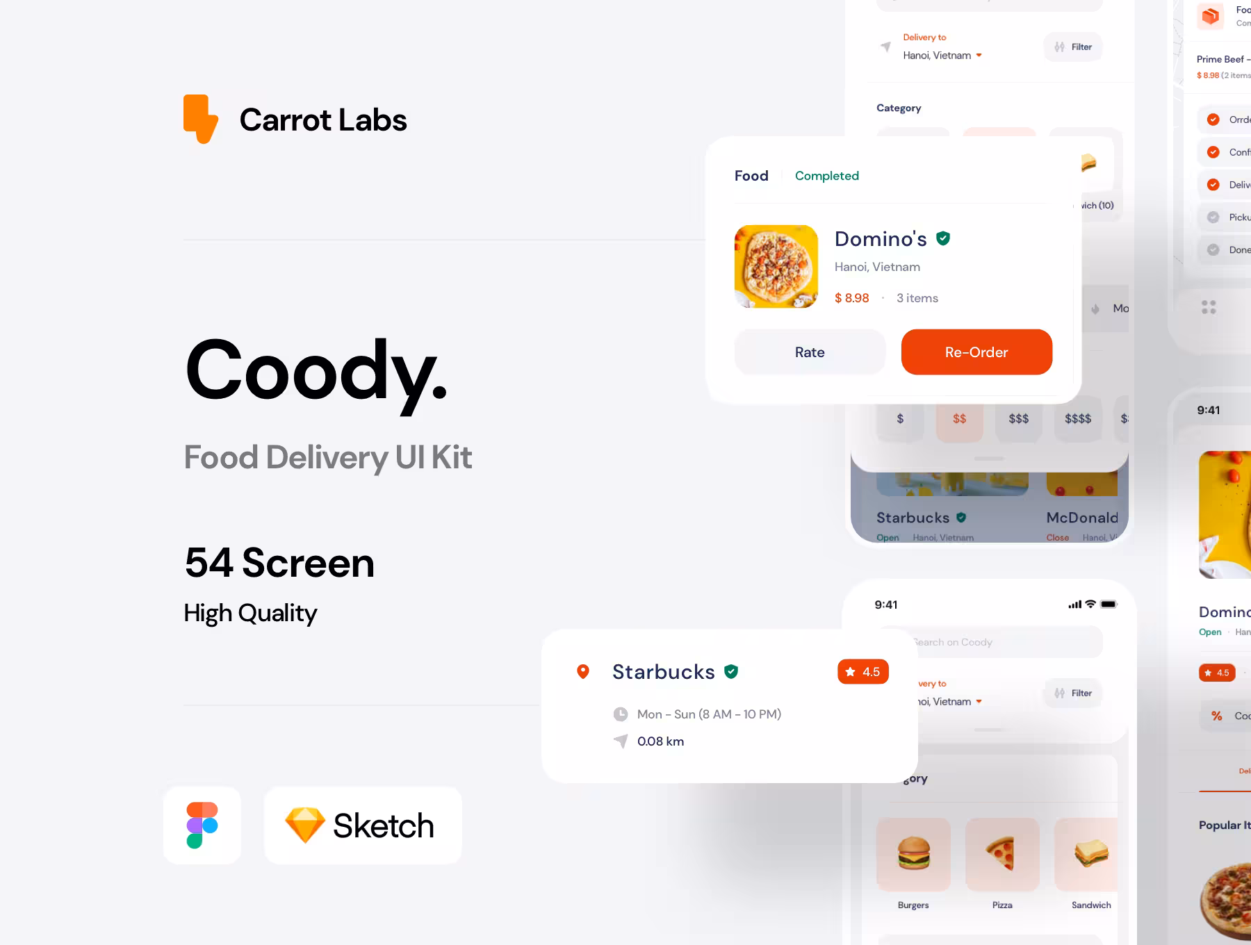 دانلود کیت رابط کاربری اپلیکیشن سفارش غذا Coody