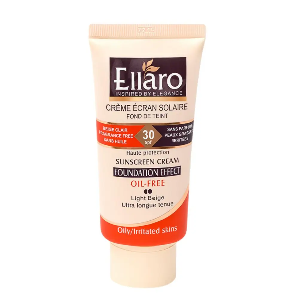 کرم ضد آفتاب کرم پودری فاقد چربی الارو SPF30 مناسب پوست چرب و جوش ‎دار 40 میلی‎ لیتر