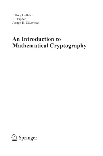 خرید و دانلود نسخه کامل کتاب Introduction to Mathematical Cryptography