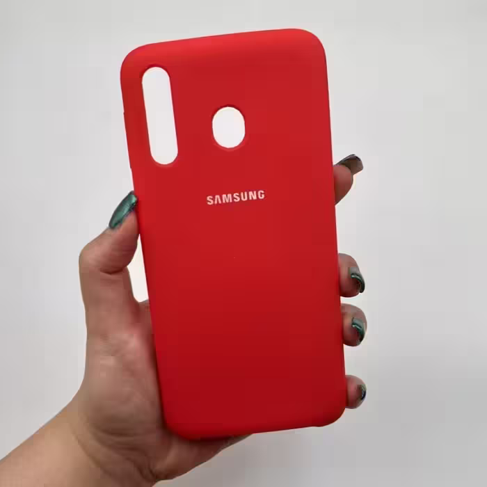 قاب گوشی Galaxy M30 سامسونگ سیلیکونی طرح ساده پایین باز قرمز کد 67520