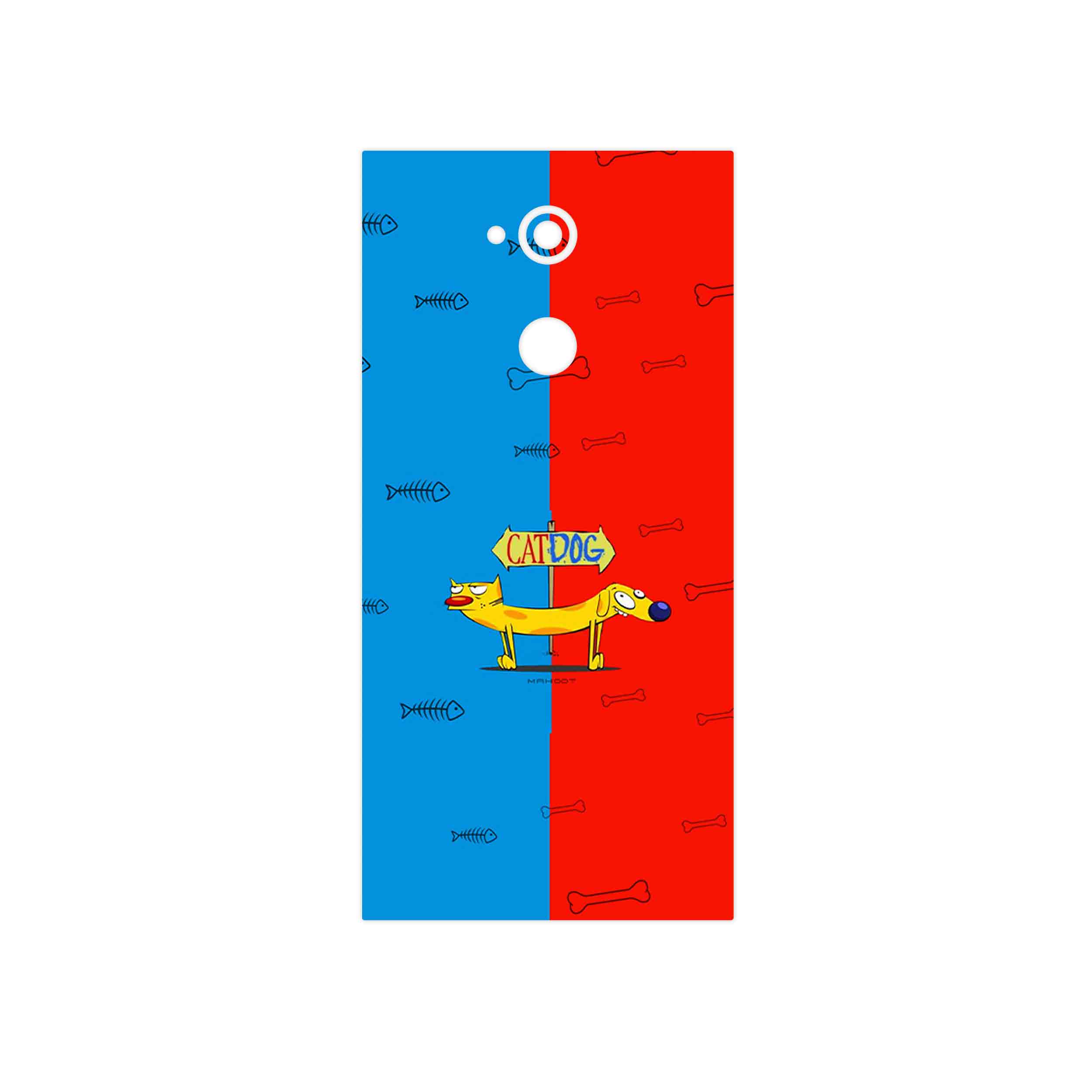 برچسب پوششی ماهوت مدل CatDog مناسب برای گوشی موبایل سونی Xperia XA2 Ultra