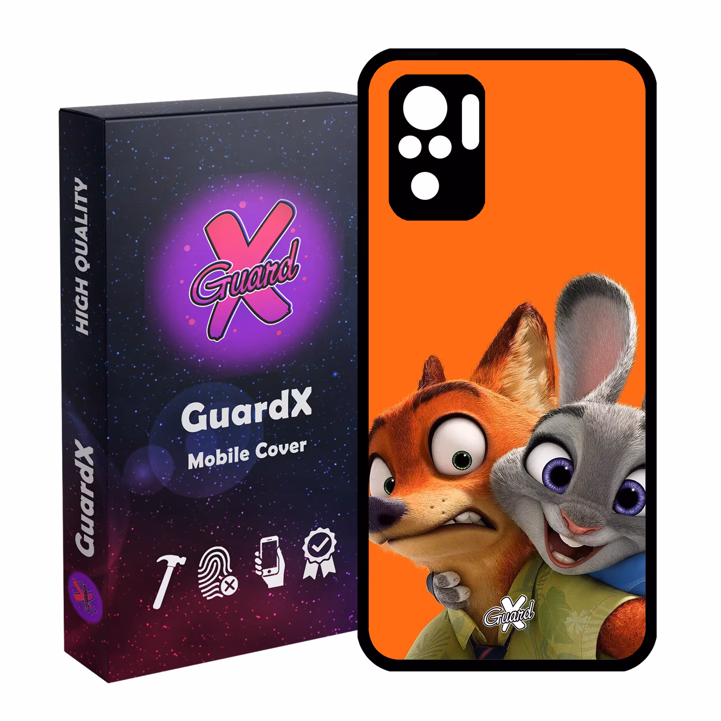 کاور گارد ایکس طرح Zootopia مدل Glass10047 مناسب برای گوشی موبایل شیائومی Redmi Note 10 4G / Note 10S