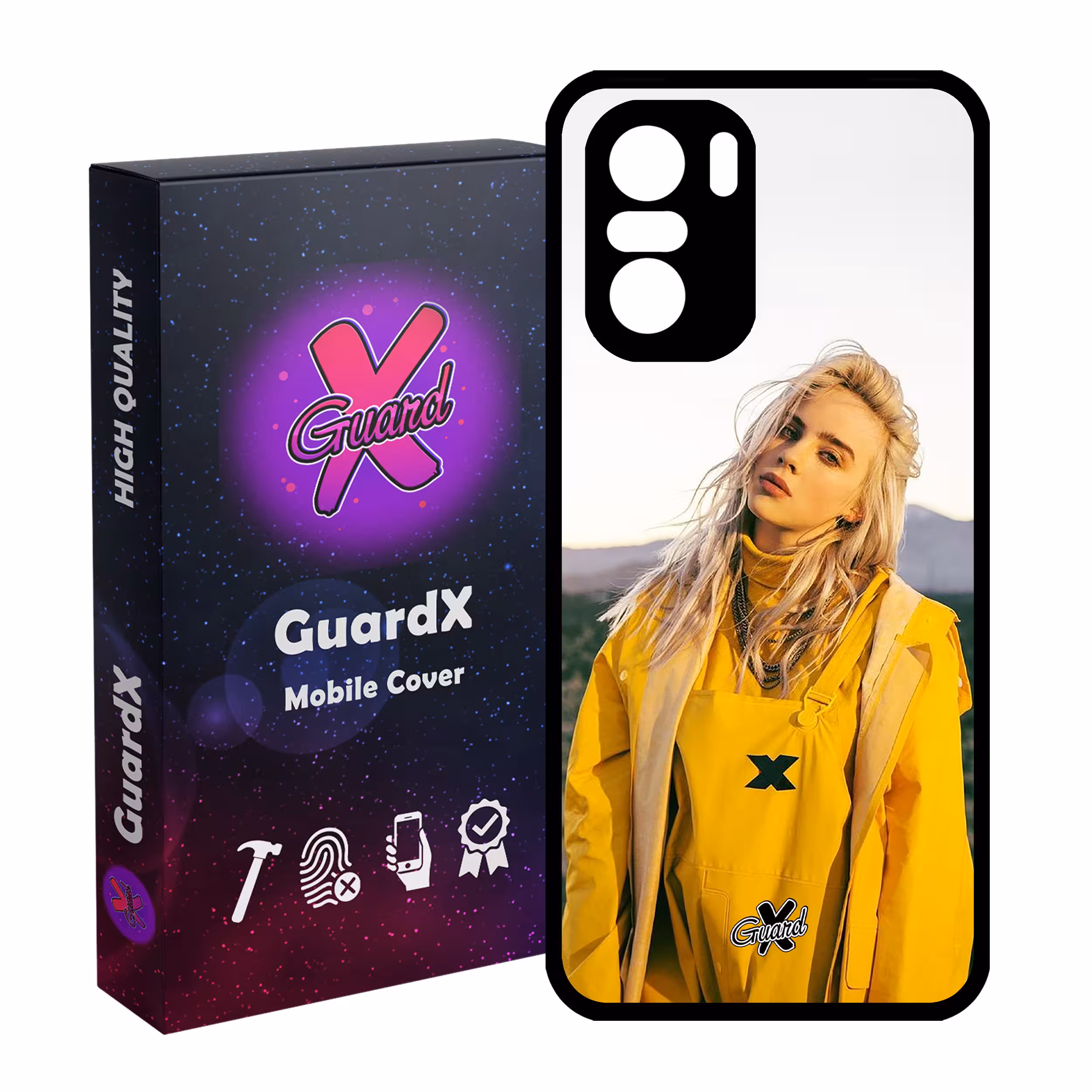 کاور گارد ایکس طرح Billie Eilish مدل Glass10227 مناسب برای گوشی موبایل شیائومی Poco F3/MI 11X/MI 11X Pro/Redmi K40/K40 Pro