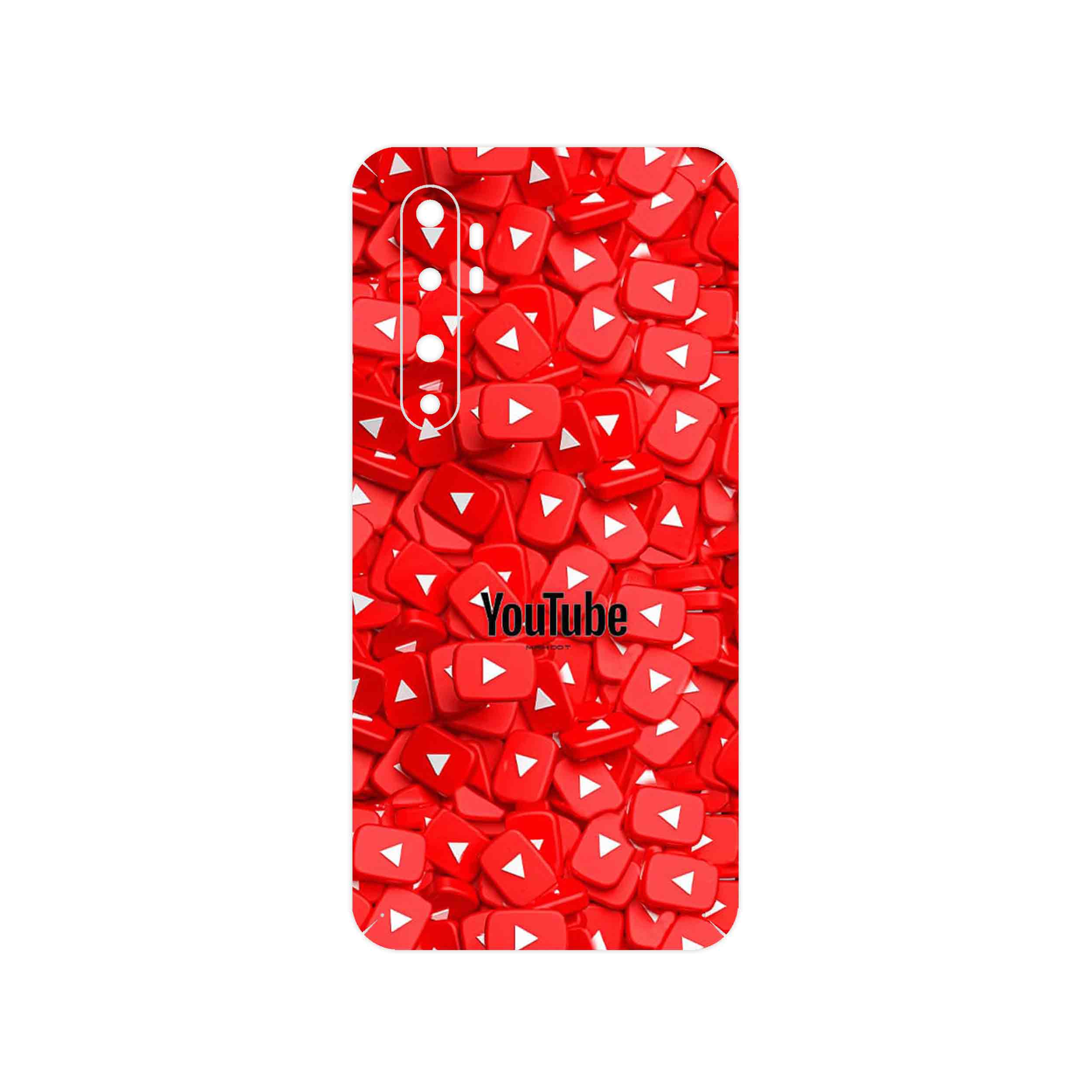 برچسب پوششی ماهوت مدل Youtube مناسب برای گوشی موبایل شیائومی Mi Note 10 Lite