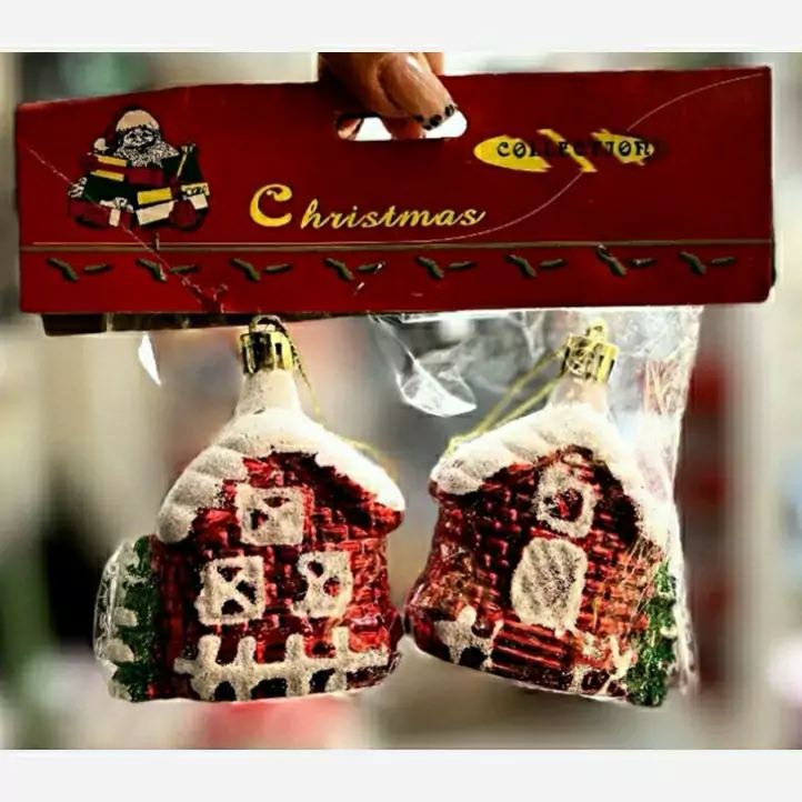 آویز 2عددی کلبه درخت کاج تزئینی