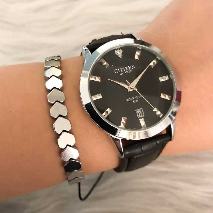 ست ساعت زنانه بند چرمی