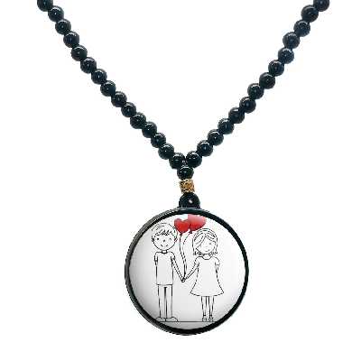 گردنبند پرمانه طرح عاشقانه کد pmd.5513 مدل دو طرفه