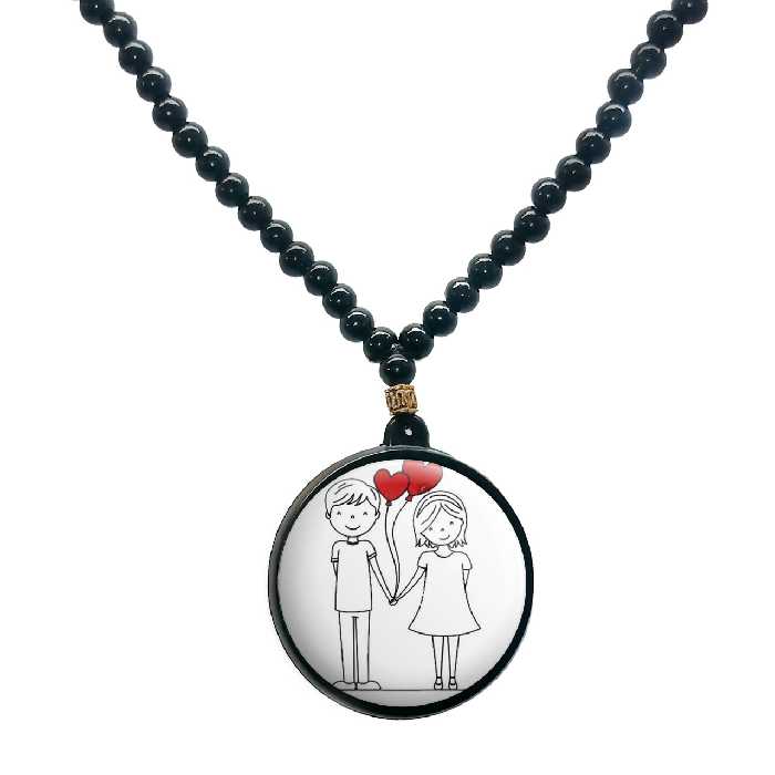 گردنبند پرمانه طرح عاشقانه کد pmd.5513 مدل دو طرفه