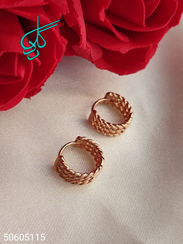 خرید گوشواره حلقه ای طلایی کد 1615006 - ردگل
