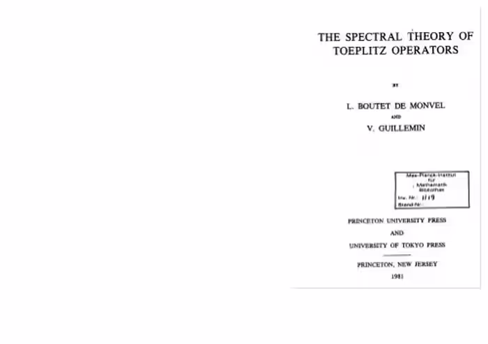 خرید و دانلود نسخه کامل کتاب The spectral theory of Toeplitz operators