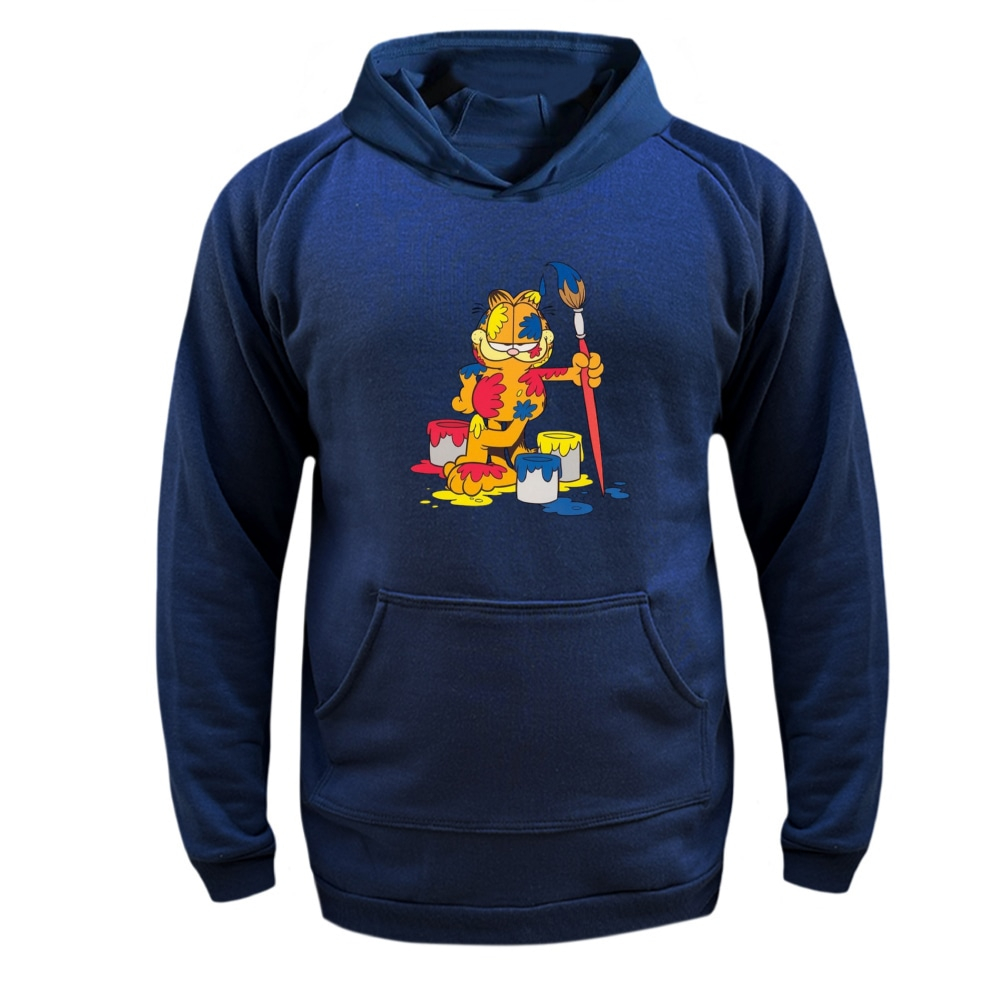 هودی زنانه مدل گارفیلد و رنگ رنگ سورمه ای