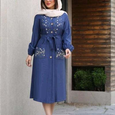 مانتو دانشجویی مدل مانتو بلند گلدوزی