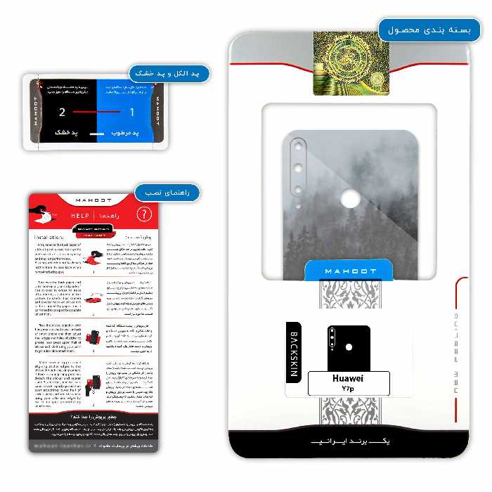 برچسب پوششی ماهوت مدل Swan Lake مناسب برای گوشی موبایل هوآوی Y7p