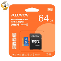 کارت حافظه‌ microSDXC ای دیتا مدل Premier کلاس 10 استاندارد UHS-I U1 سرعت 100MBps ظرفیت 64 گیگابایت به همراه آداپتور SD