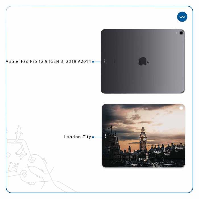 برچسب پوششی ماهوت مدل London City مناسب برای تبلت اپل iPad Pro 12.9 (GEN 3) 2018 A2014
