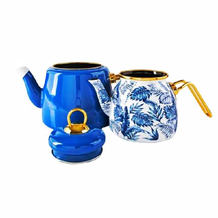 ست کتری و قوری پاچی مدل گلدار