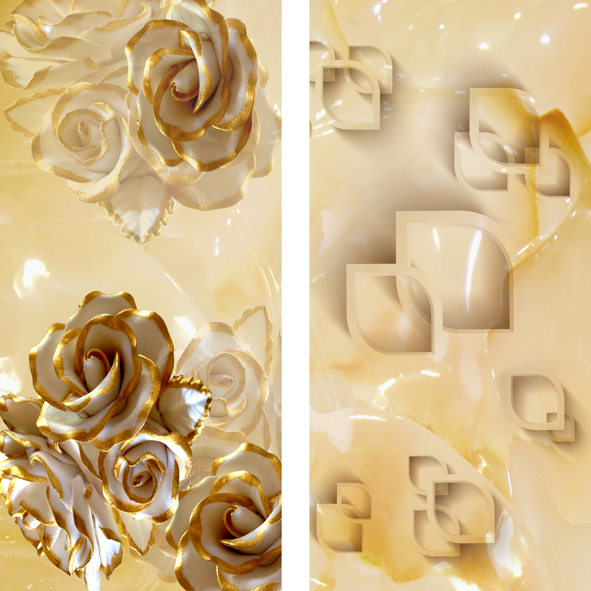 پرده مدل پانچی طرح گل سه بعدی سایز 280x145 سانتی متر