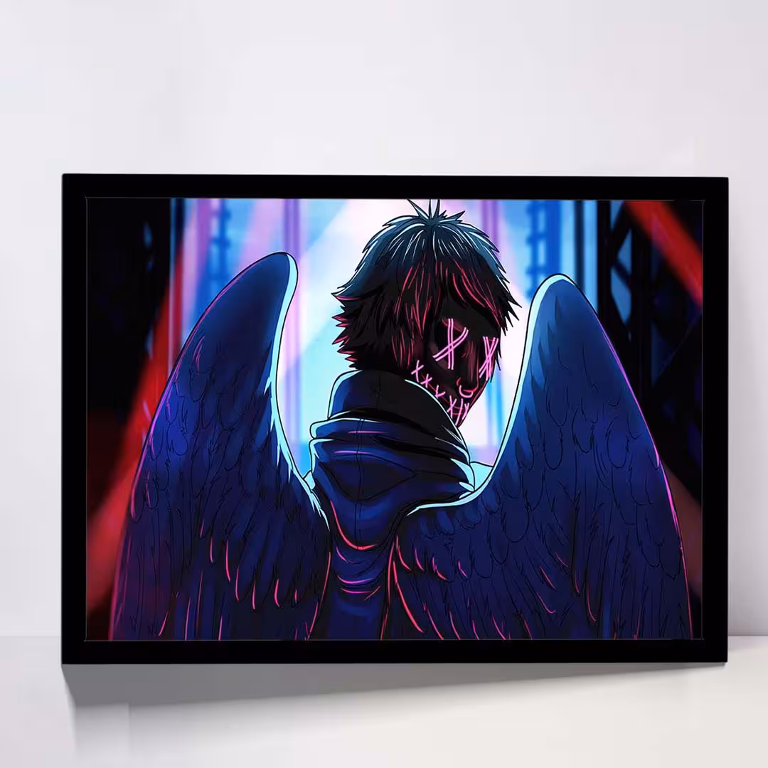 تابلو مدل neon angel boy کد F-14025