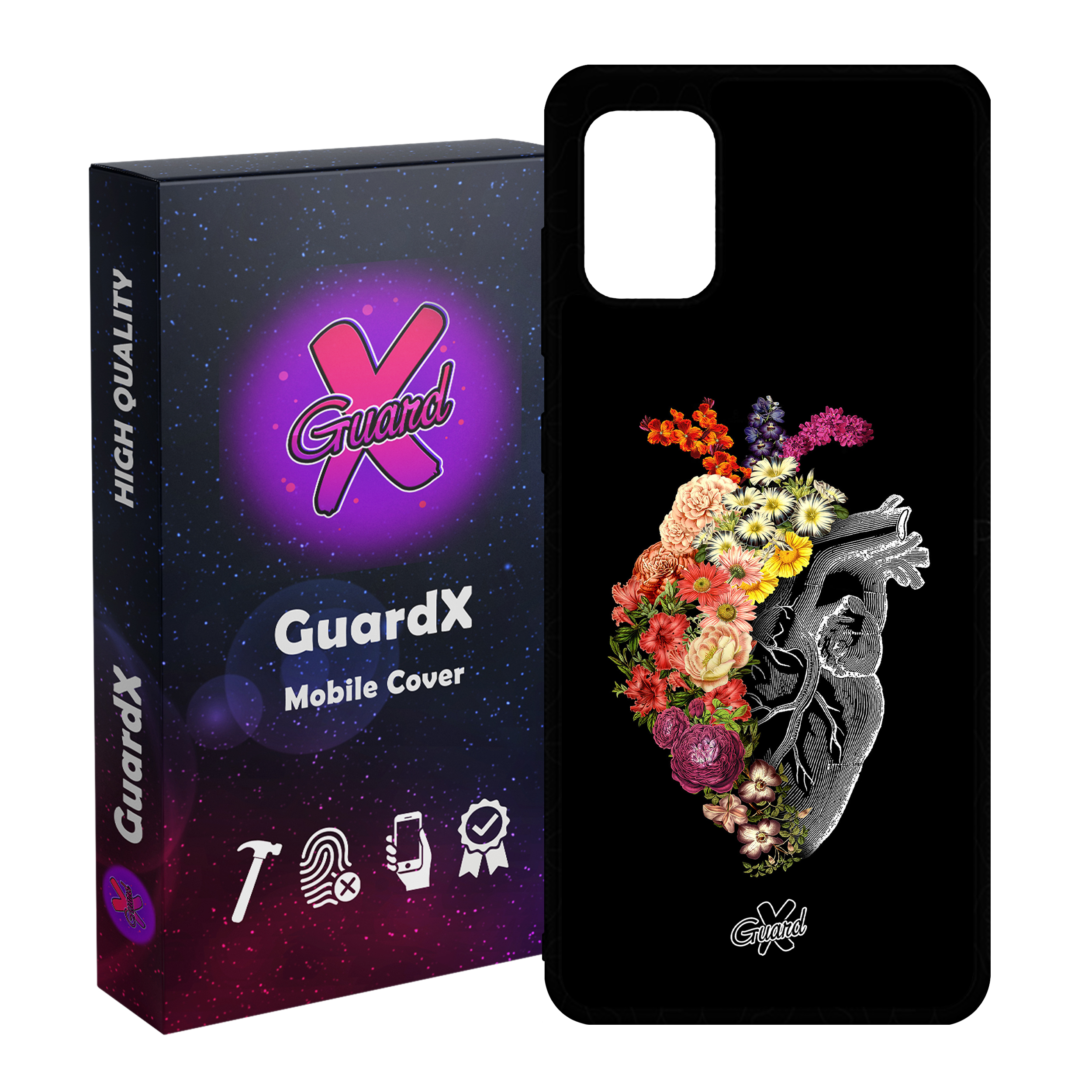 کاور گارد ایکس طرح قلب مدل Glass10216 مناسب برای گوشی موبایل سامسونگ Galaxy A51