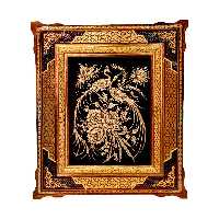 تابلو قلمزنی طرح گل و مرغ کد 29