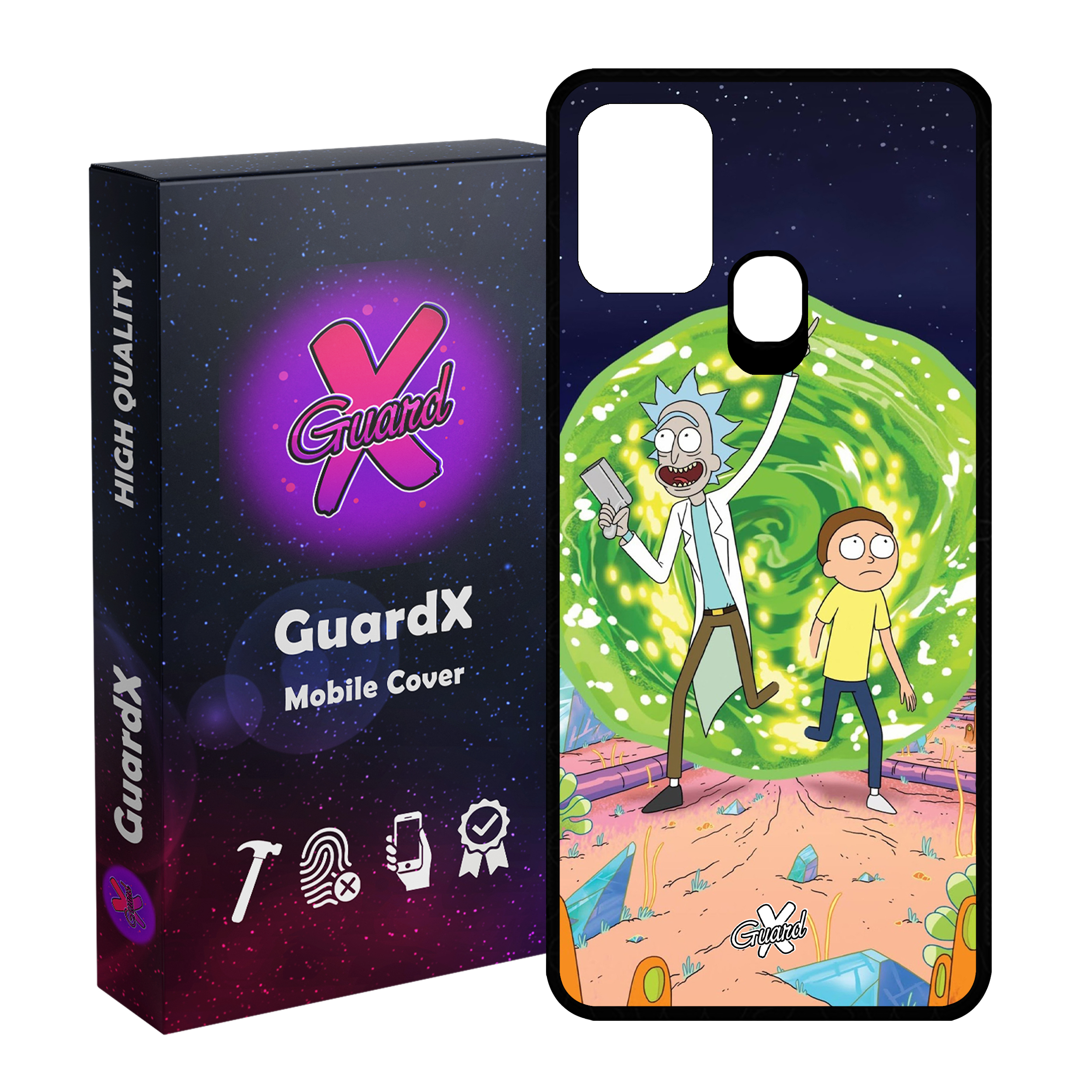 کاور گارد ایکس طرح Rick and Morty مدل Glass10190 مناسب برای گوشی موبایل سامسونگ Galaxy M31 / M31 Prime / F41