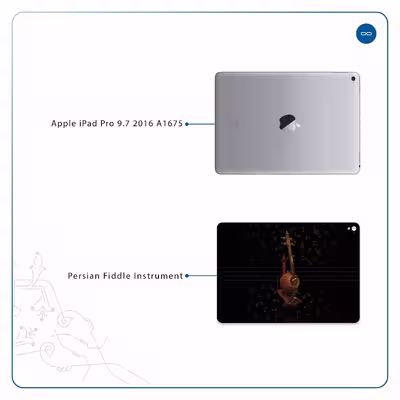 برچسب پوششی ماهوت مدل Persian Fiddle Instrument مناسب برای تبلت اپل iPad Pro 9.7 2016 A1675