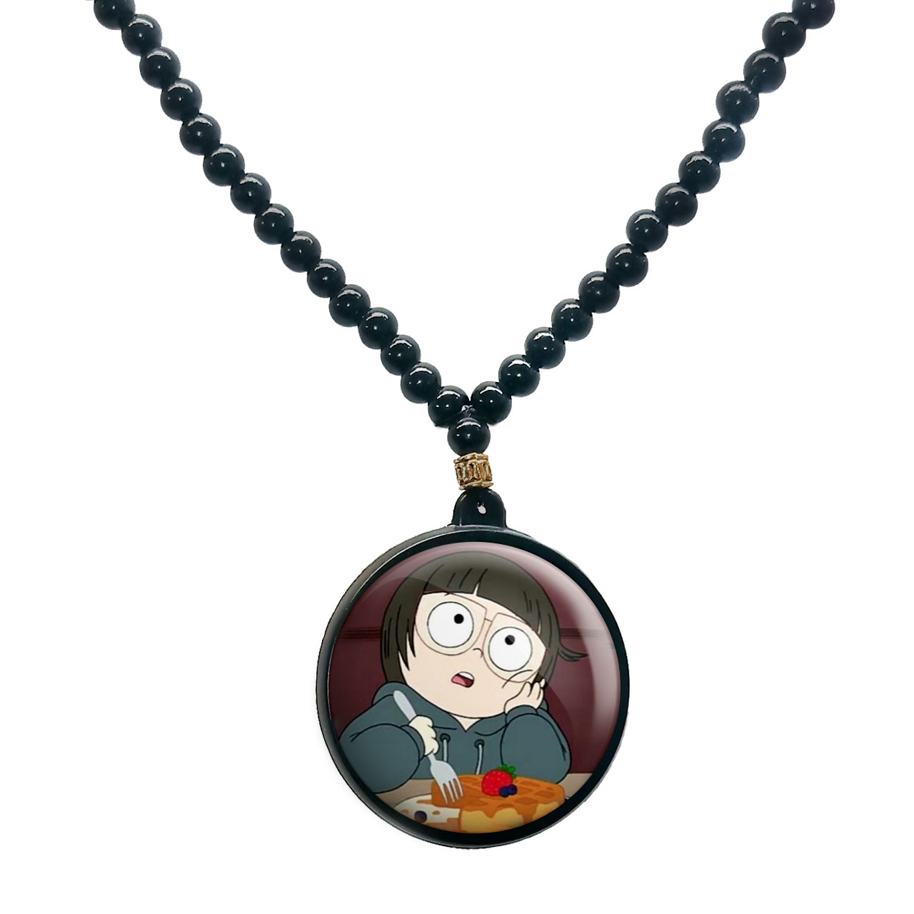 گردنبند پرمانه طرح خرس‌های کله‌فندقی کد pmd.10159 مدل دو طرفه