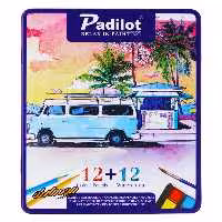 قیمت و خرید مدادرنگی 12 رنگ  آبرنگ 12 رنگ جعبه فلزی پادیلوت Padilot
