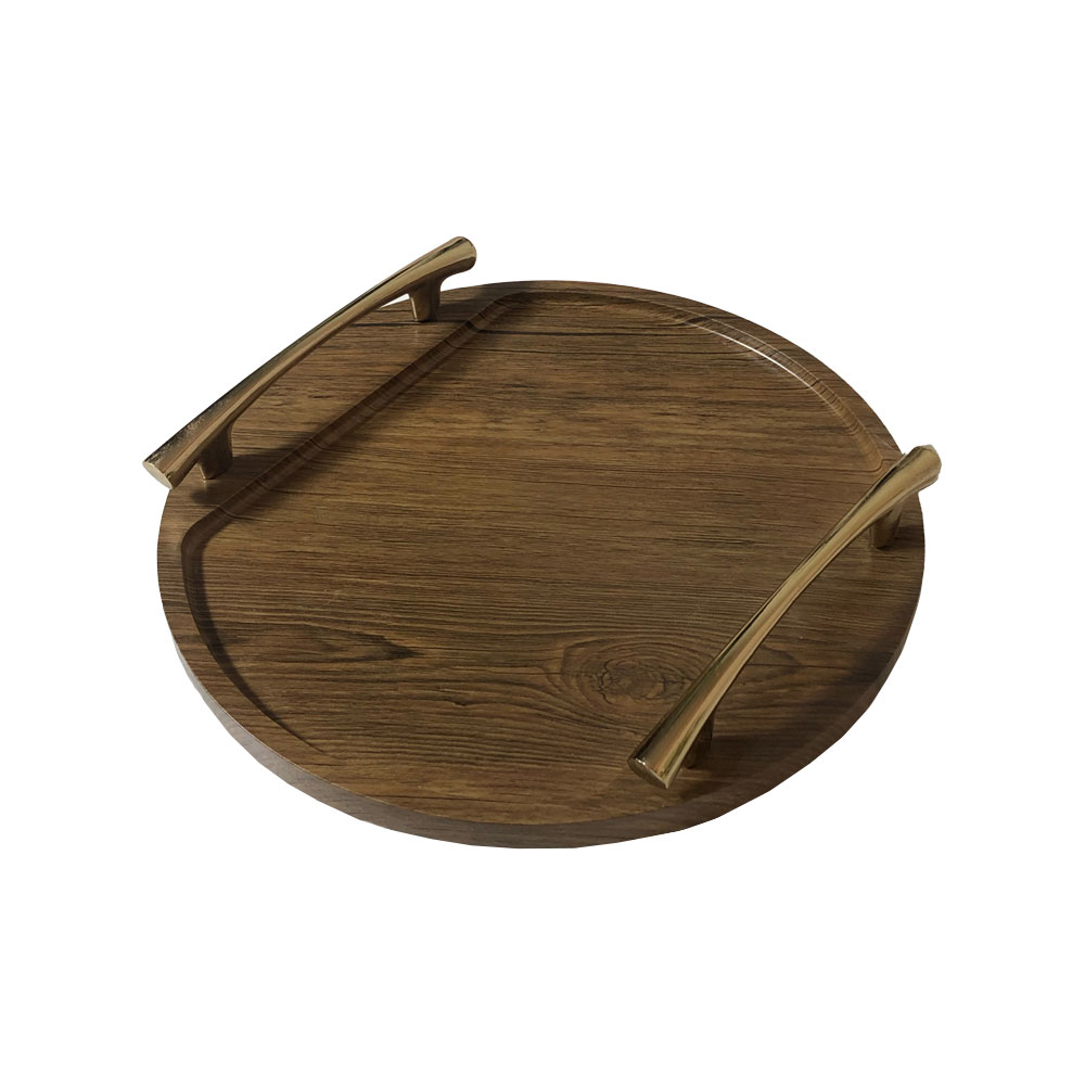 سینی مدل دایره دسته دار 24K 