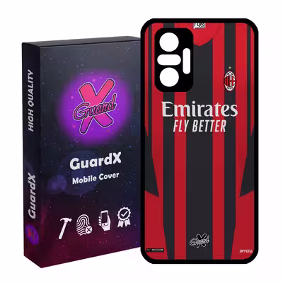کاور گارد ایکس طرح AC Milan مدل Glass10399 مناسب برای گوشی موبایل شیائومی Redmi Note 10 Pro / Note 10 Pro Max