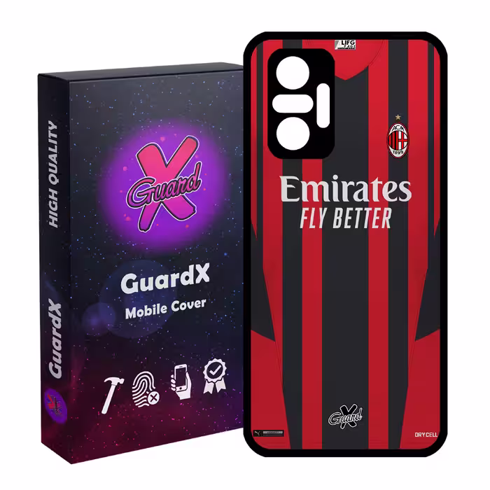 کاور گارد ایکس طرح AC Milan مدل Glass10399 مناسب برای گوشی موبایل شیائومی Redmi Note 10 Pro / Note 10 Pro Max