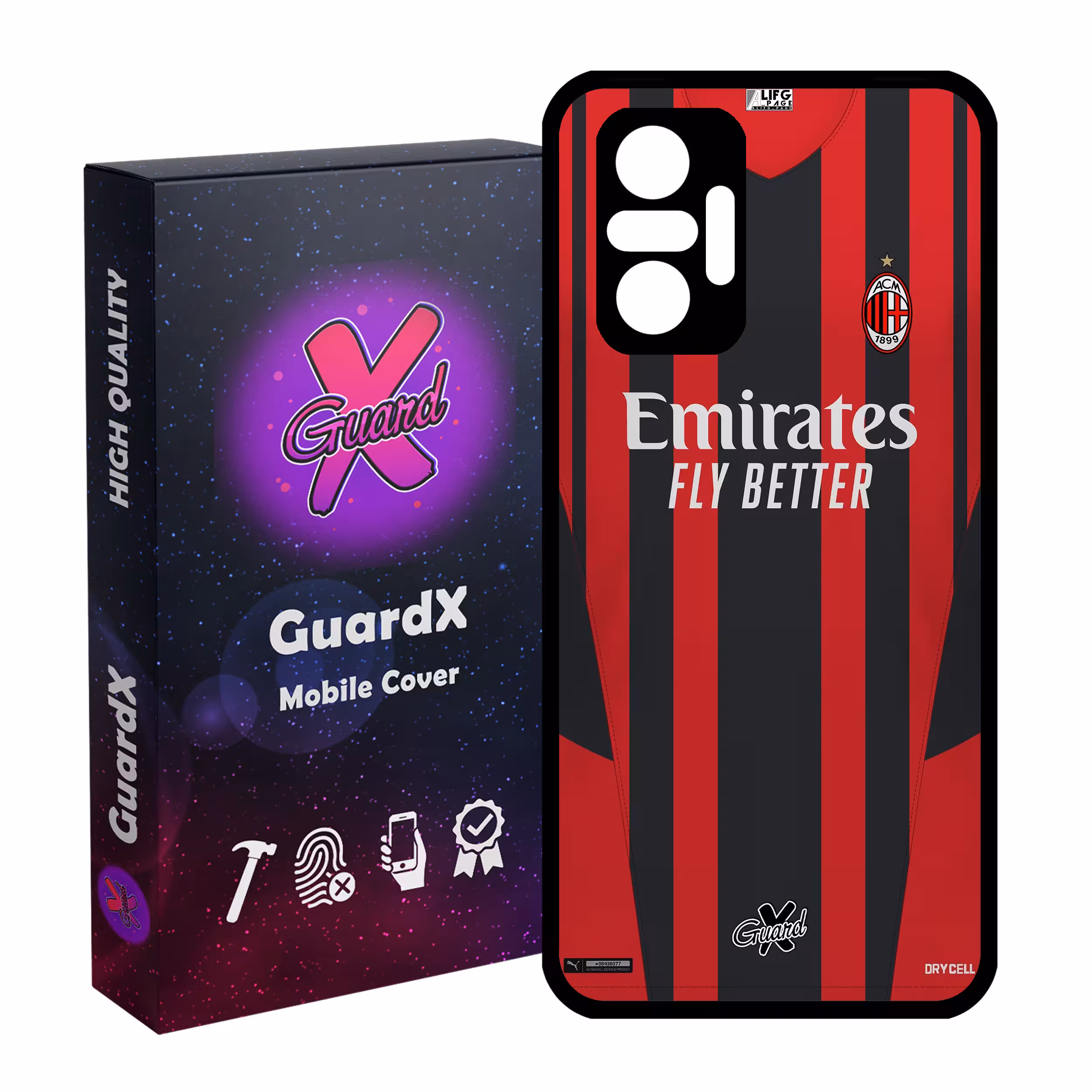 کاور گارد ایکس طرح AC Milan مدل Glass10399 مناسب برای گوشی موبایل شیائومی Redmi Note 10 Pro / Note 10 Pro Max