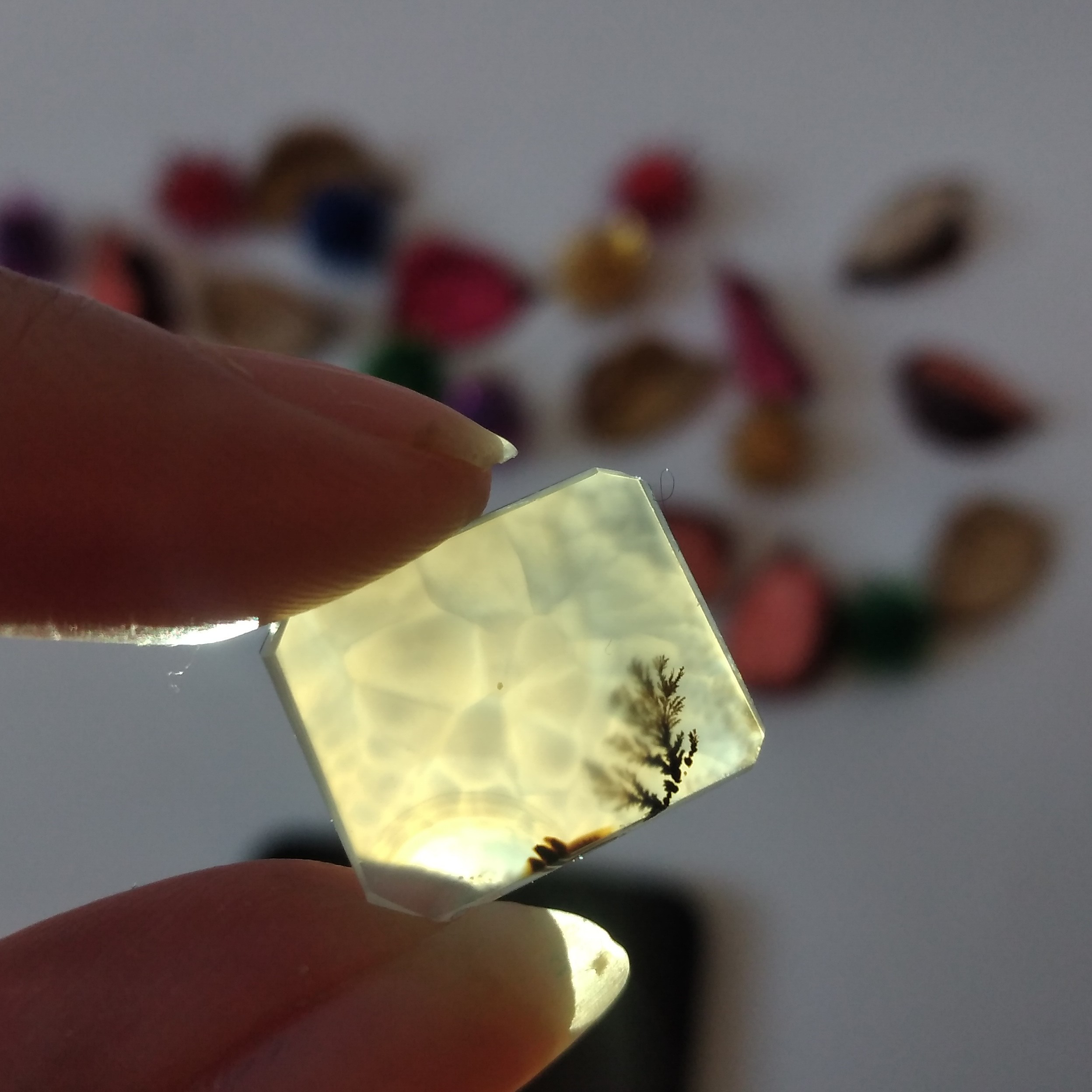 سنگ عقیق شجر قائن، شجر ریز نقش و حاشیه ای، زمینه ای خاص و لونه زنبوری