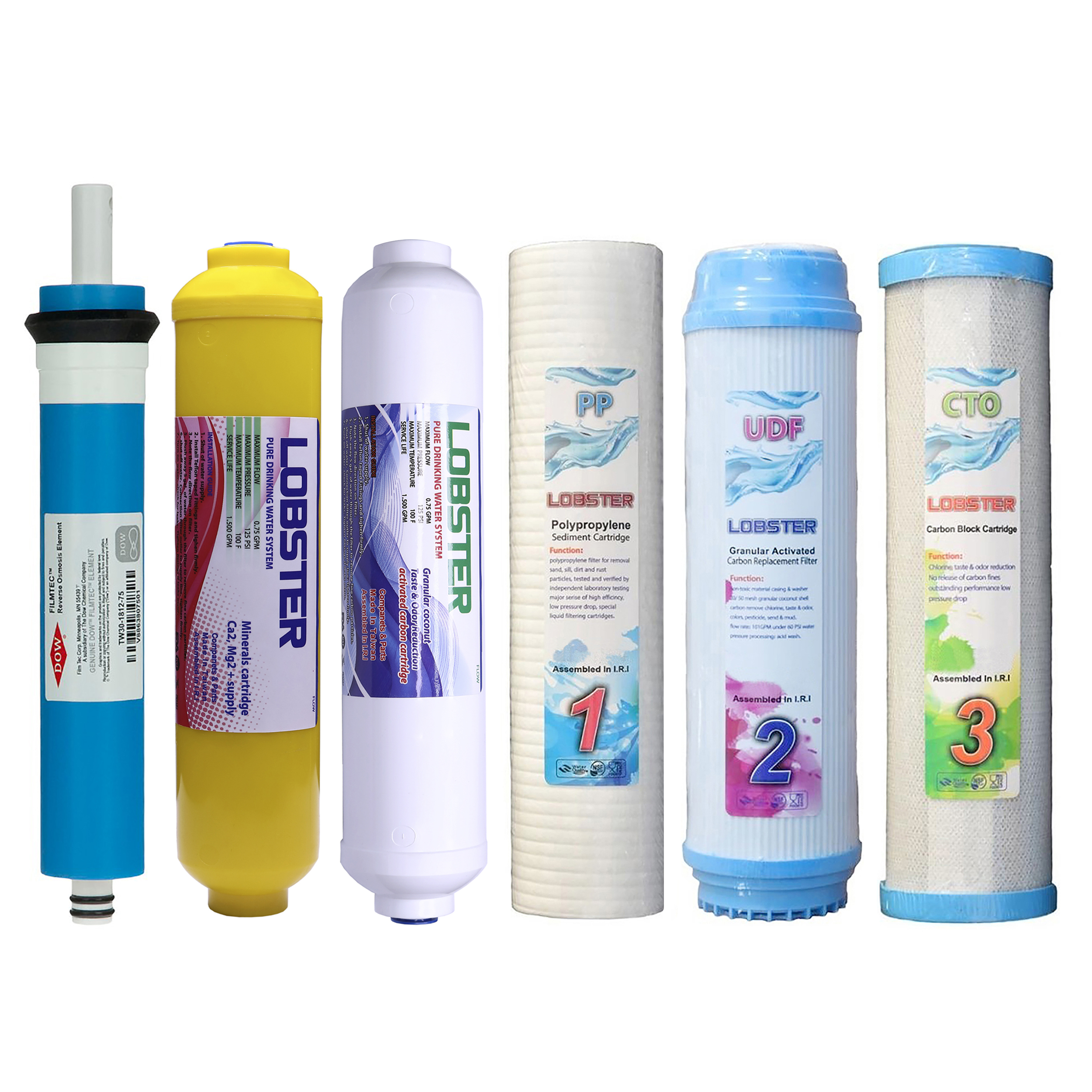 فیلتر تصفیه کننده آب لابستر مدل LF16 مجموعه 5 عددی به همراه فیلتر فیلمتک مدل 75G-1812
