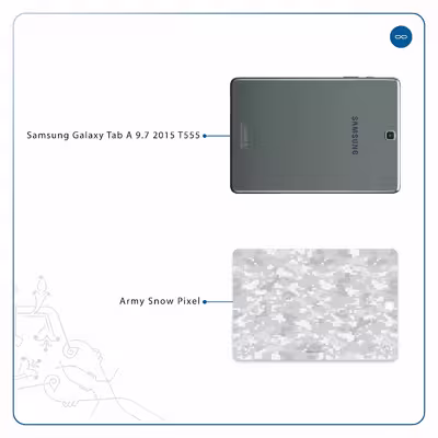 برچسب پوششی ماهوت مدل Army-Snow-Pixel مناسب برای تبلت سامسونگ Galaxy Tab A 9.7 2015 T555