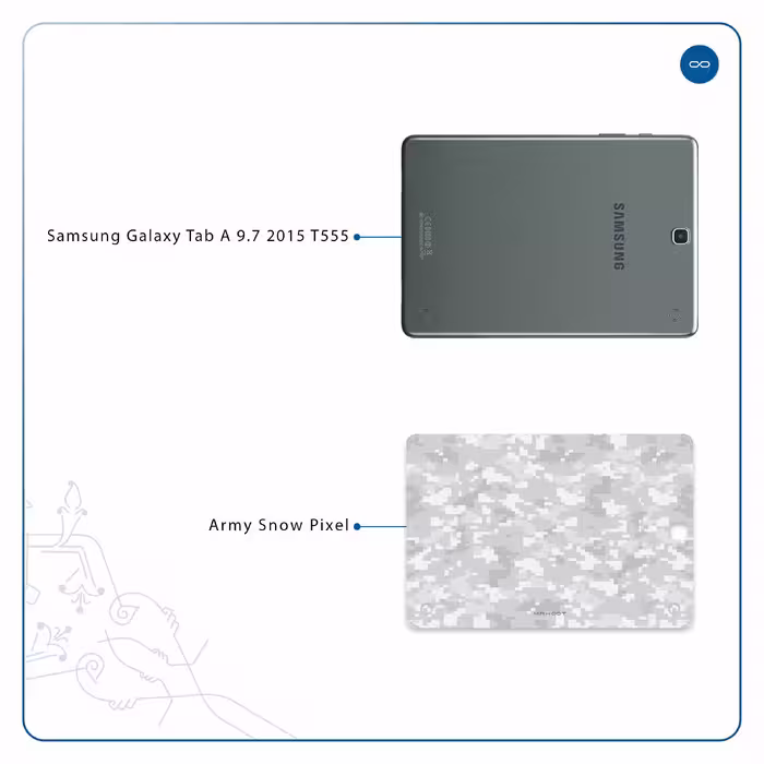 برچسب پوششی ماهوت مدل Army-Snow-Pixel مناسب برای تبلت سامسونگ Galaxy Tab A 9.7 2015 T555