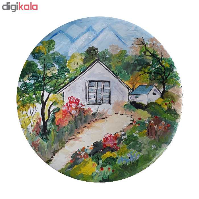 بشقاب سفالی طرح کلبه کد D16-S25