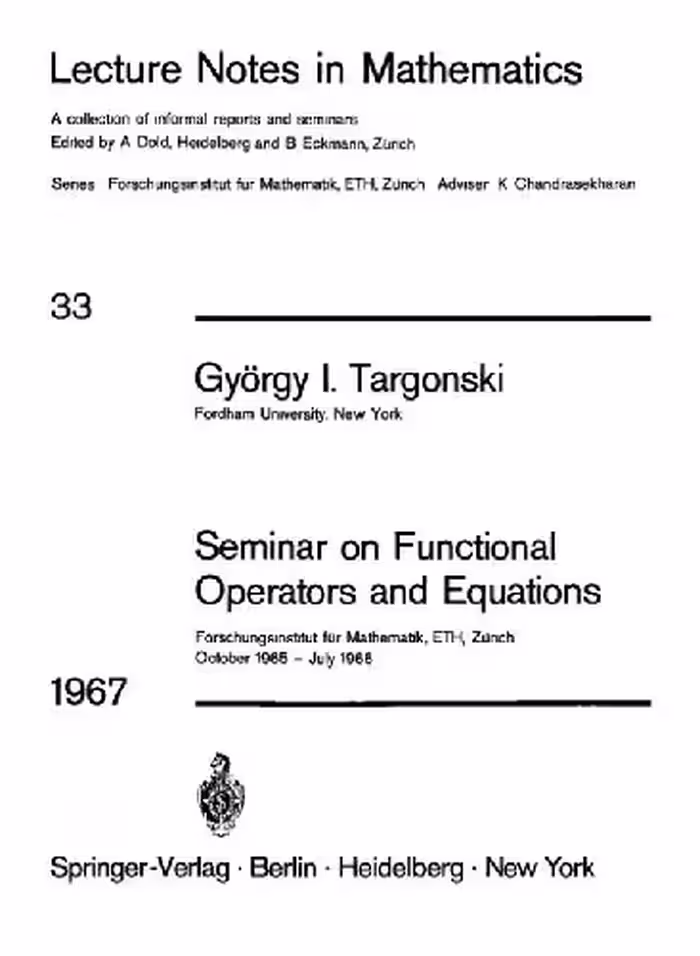 خرید و دانلود نسخه کامل کتاب Seminar on Functional Operators and Equations