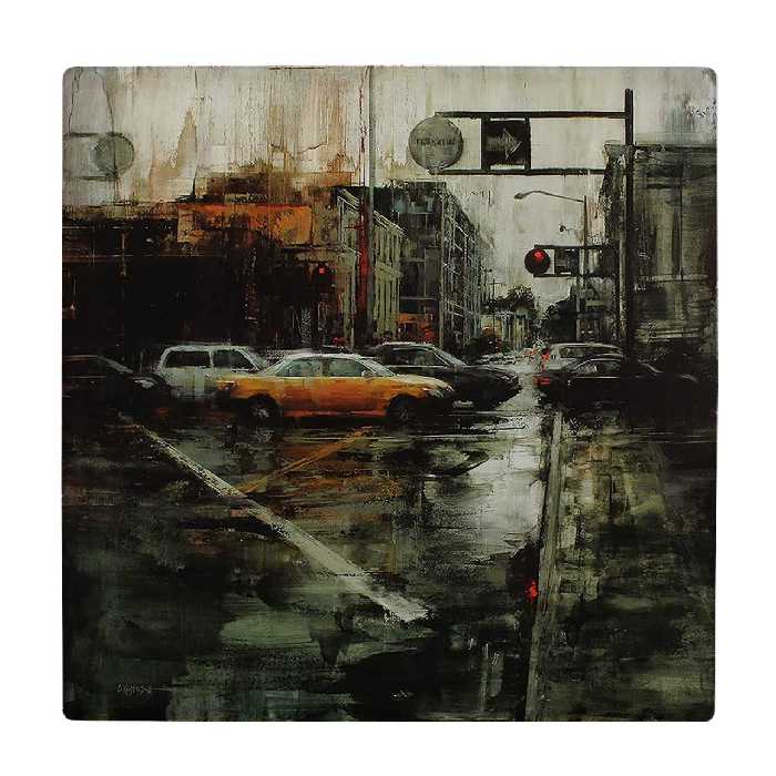  کاشی کارنیلا طرح شهر بارانی و ماشین ها کد wkk1648