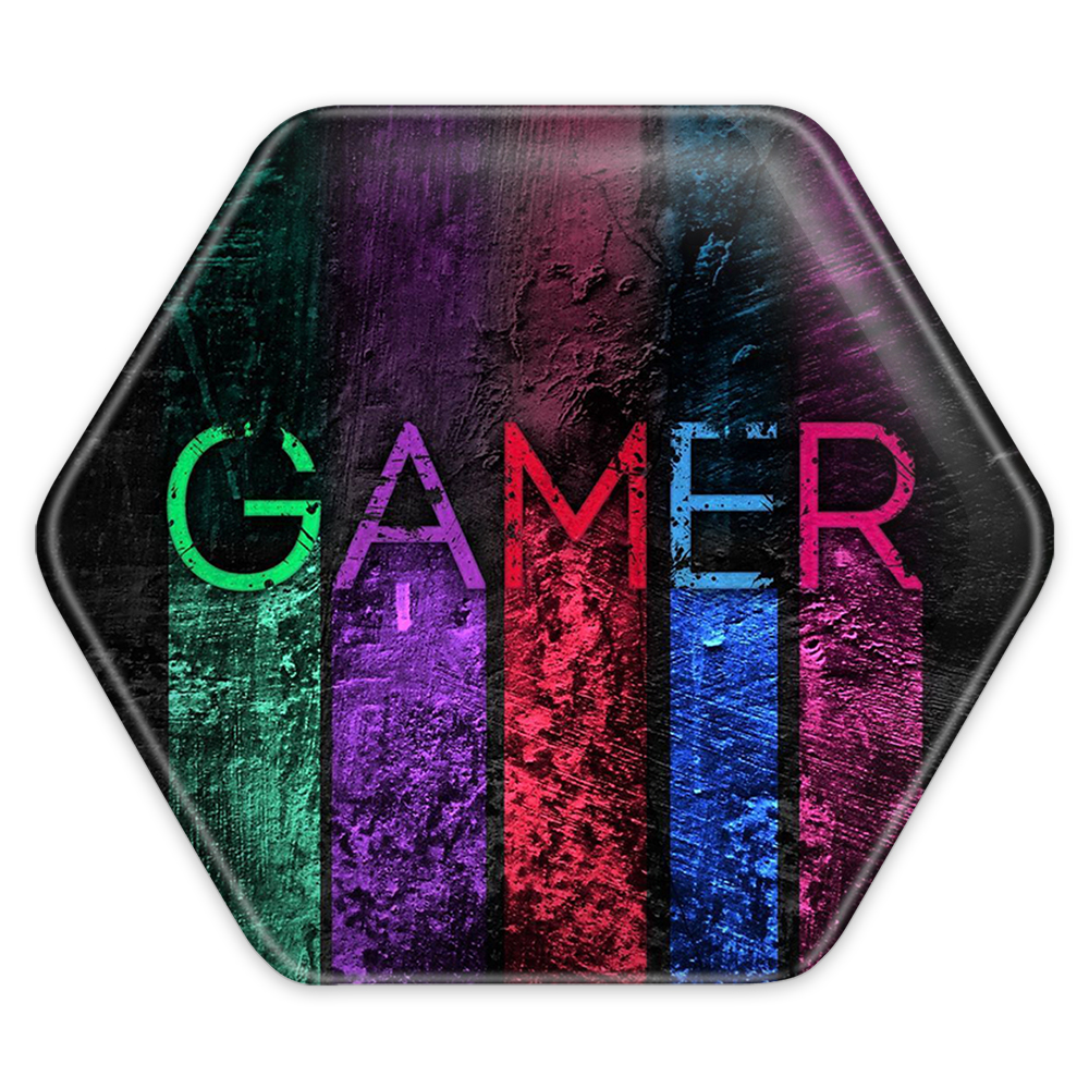 پیکسل خندالو طرح گیمر GAMER مدل شش ضلعی کد 3881