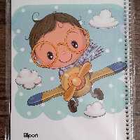 دفتر مشق 40 برگ سیمی الیپون طرح پسر خلبان جلد مقوایی