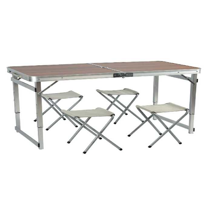 میز کمپ چند رنگ گردان Deluxe Square Peg Lap 3 مرحله جدول پیک نیک آلومینیومی مجموعه ای از الگوی چوبی فانکی چیز Funky Chairs