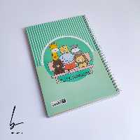 دفتر مجلد 60 برگ ایمان طرح دوستان سبز