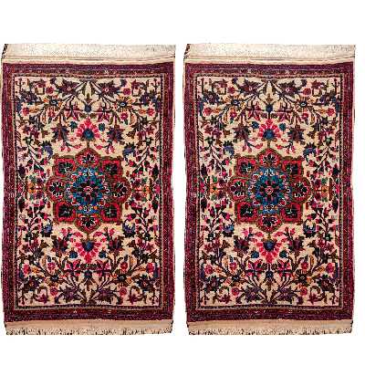 فرش دستبافت یک متری طرح گل کد SH 75