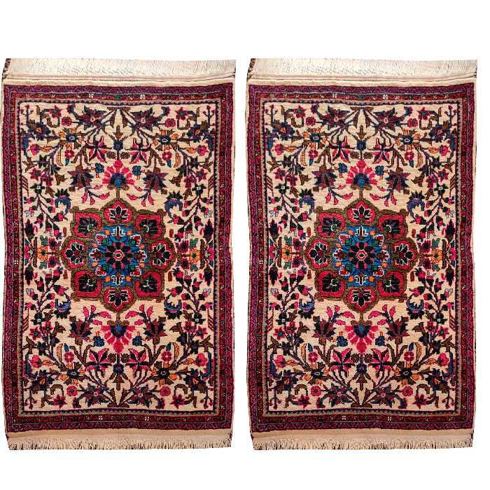 فرش دستبافت یک متری طرح گل کد SH 75